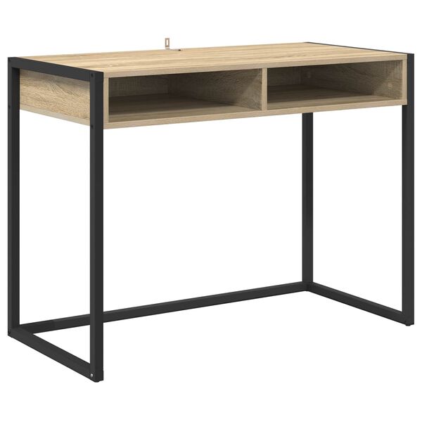 vidaXL Bureau avec stockage Sonoma 100 x 50 x 75 cm Bois d'ing&eacute;nierie