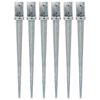 vidaXL Piquets au sol 6 pcs Argent&eacute; 8x8x91 cm Acier galvanis&eacute;