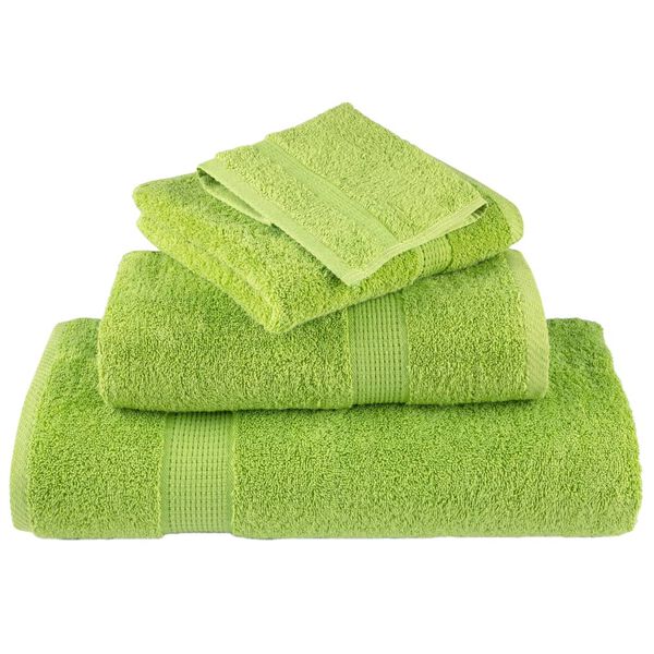 vidaXL Serviettes de toilette Premium SOLUND 10 pièces Vert pomme 30 x 30 cm 600 g/m²