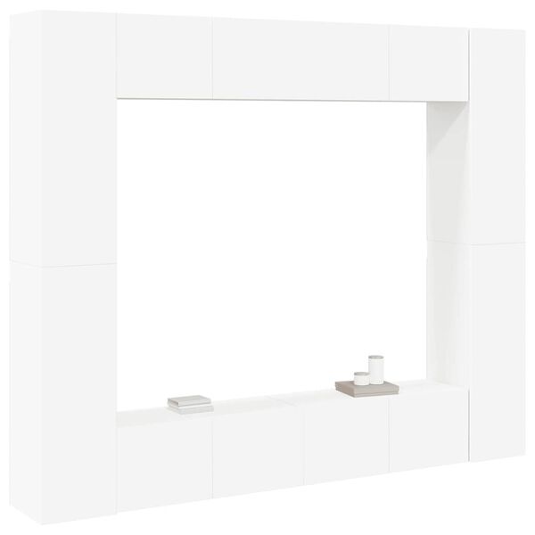 vidaXL Ensemble de meubles TV 8 pcs Blanc Bois d'ing&eacute;nierie