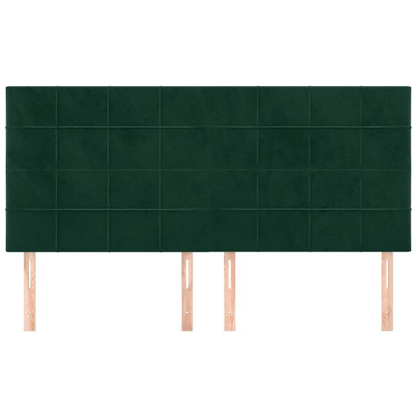 vidaXL T&ecirc;te de lit Vert fonc&eacute; 180x5x118/128 cm Velours