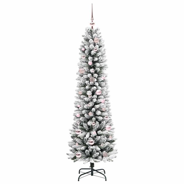 vidaXL Sapin de No&euml;l artificiel Blanc 150 cm PVC, m&eacute;tal et plastique