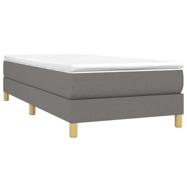 vidaXL Sommier à lattes de lit avec matelas Gris foncé 80x200 cm Tissu