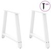 vidaXL Pieds de table à manger en forme de A, 2 pièces, blanc, 100 x (72-73) cm, acier