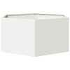 vidaXL Jardini&egrave;re blanc hexagone 104x90x45 cm acier
