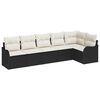 vidaXL Ensemble de canap&eacute; de jardin Noir polyrotin