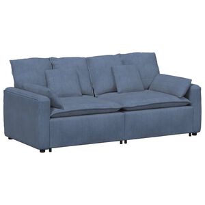 vidaXL Canap&eacute; modulable avec coussins bleus