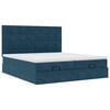 vidaXL Cadre de lit ottoman avec matelas bleu fonc&eacute; 200x200 cm velours