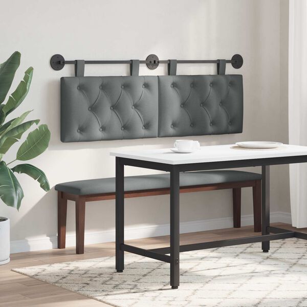 vidaXL T&ecirc;te de lit suspendue Gris fonc&eacute; 150 x 55 x 7 cm tissu