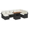 vidaXL Ensemble de canap&eacute; de jardin 9 pc Noir et cr&egrave;me