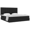 vidaXL Lit avec rangement et matelas Noir 200 x 200 cm Polyester