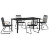 vidaXL Ensemble de salle &agrave; manger pour jardin 5 pcs Noir