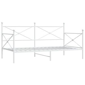 vidaXL Lit de repos sans matelas blanc 100x200 cm acier