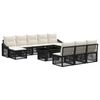 vidaXL Ensemble de canap&eacute; de jardin 11 pc Noir et blanc cr&egrave;me