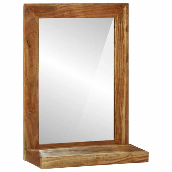 vidaXL Miroir de salle de bain avec miroir Marron Bois d'Acacia Massif