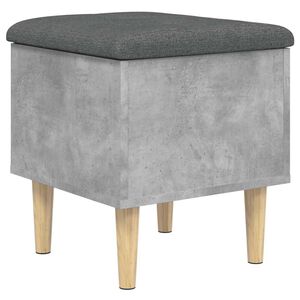 vidaXL Banc de rangement gris b&eacute;ton 42x42x46 cm bois d'ing&eacute;nierie