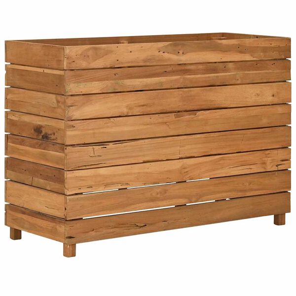 vidaXL Lit sur&eacute;lev&eacute; 100x40x72 cm bois de teck recycl&eacute; et acier