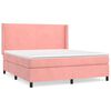 vidaXL Sommier &agrave; lattes de lit avec matelas Rose 180x200 cm Velours