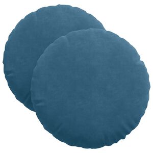 vidaXL Coussins de si&egrave;ge 2 pcs Bleu &Oslash; 40 x 13 cm Velours