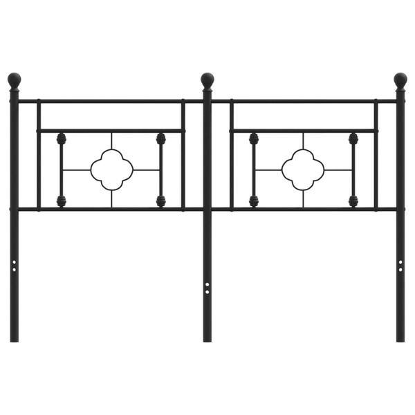 vidaXL T&ecirc;te de lit de remplacement m&eacute;tal noir 140 cm