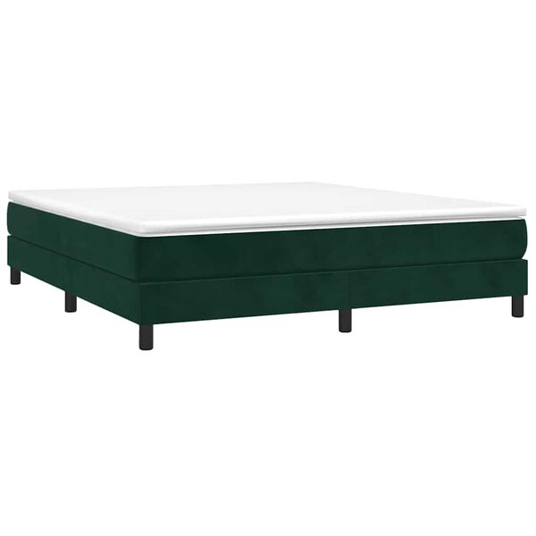 vidaXL Sommier &agrave; lattes de lit et matelas Vert fonc&eacute; 180x200cm Velours