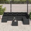 vidaXL Ensemble de canap&eacute; de jardin avec coussin 9 pcs Noir Poly rotin