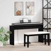 vidaXL Stand de clavier Ch&ecirc;ne noir 120 x 32 x 64 cm Bois d'ing&eacute;nierie