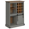 vidaXL Armoire à vin HALDEN casiers à vin porte coulissante gris pin