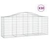 vidaXL Paniers &agrave; gabions arqu&eacute;s 30 pcs 200x50x80/100 cm Fer galvanis&eacute;