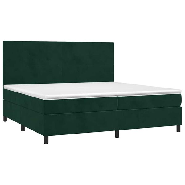 vidaXL Sommier &agrave; lattes de lit et matelas Vert fonc&eacute; 200x200cm Velours