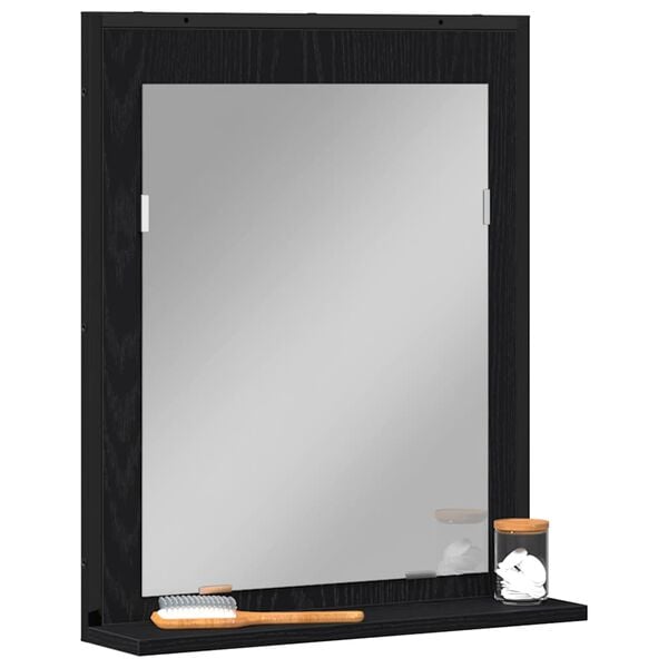 vidaXL Miroir Ch&ecirc;ne noir 50 x 12 x 60 cm Verre et Bois Ing&eacute;nierie
