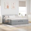 vidaXL Lit ottoman avec matelas et LED Gris clair 180x200 cm tissu