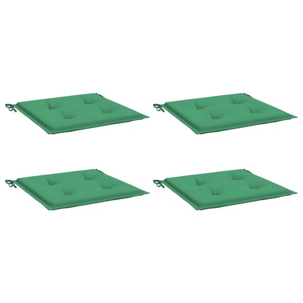 vidaXL Coussins de chaise jardin lot de 4 vert 50x50x4 cm tissu oxford