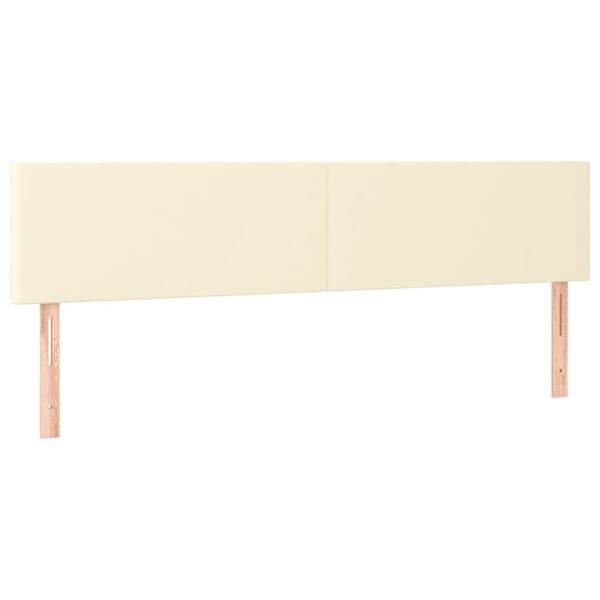 vidaXL T&ecirc;tes de lit 2 pcs Cr&egrave;me 90x5x78/88 cm Similicuir