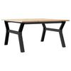 vidaXL Table basse cadre en Y 80x80x45 cm bois de pin massif et acier