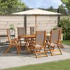 vidaXL Ensemble &agrave; Manger de jardin 7pcs bois d'acacia solide textil&egrave;ne