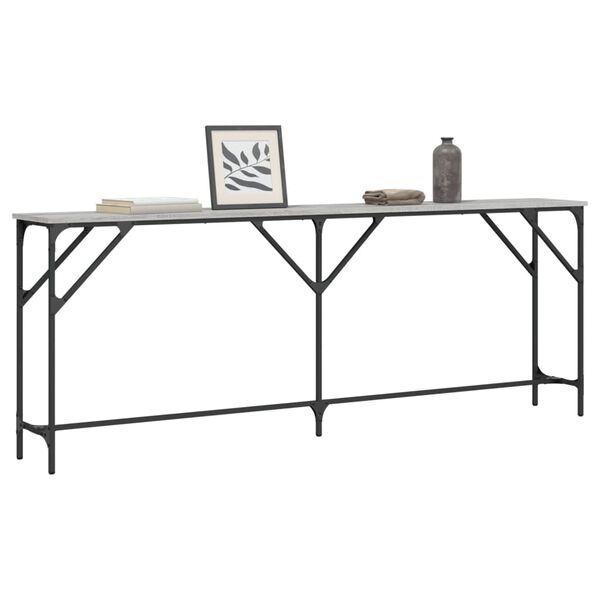 vidaXL Table console sonoma gris 200x29x75 cm bois d'ing&eacute;nierie