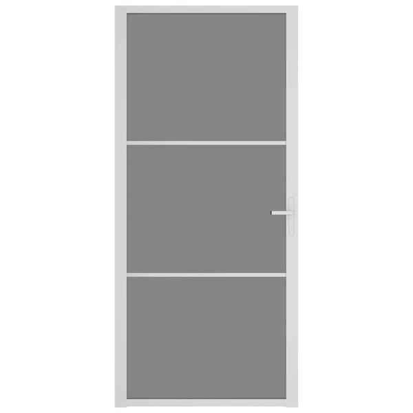 vidaXL Porte int&eacute;rieure 93x201,5 cm Blanc Verre ESG et aluminium