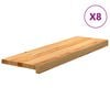 vidaXL Marches d'escalier 8 pcs marron clair 80x25x2 cm ch&ecirc;ne massif