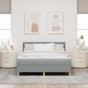 vidaXL Lit boxspring avec matelas Gris clair 140 x 200 cm tissu