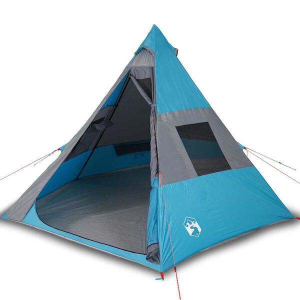 vidaXL Tente de camping tipi 7 personnes bleu imperméable