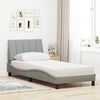 vidaXL Lit avec matelas Hanko gris clair 80x200 cm tissu