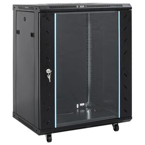 vidaXL Armoire r&eacute;seau avec stockage Noir 60 x 60 x 80 cm Acier