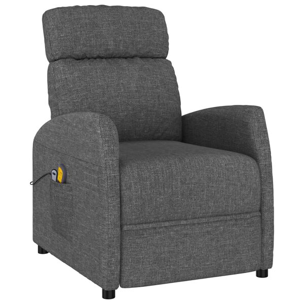 vidaXL Fauteuil &eacute;lectrique de massage Gris fonc&eacute; Tissu