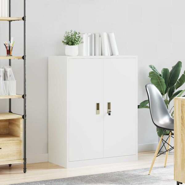 vidaXL Armoire de rangement Blanc 80 x 40 x 105 cm Acier