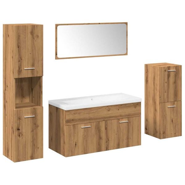 vidaXL Ensemble de meubles salle de bain 5 pcs bois d'ing&eacute;nierie
