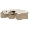 vidaXL Salon de jardin avec coussins 9 pcs beige r&eacute;sine tress&eacute;e