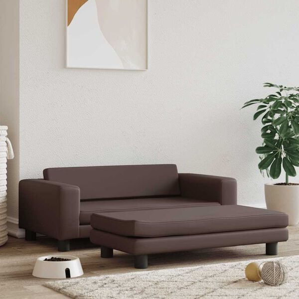 vidaXL Lit pour chien avec extension marron 100x50x30 cm similicuir
