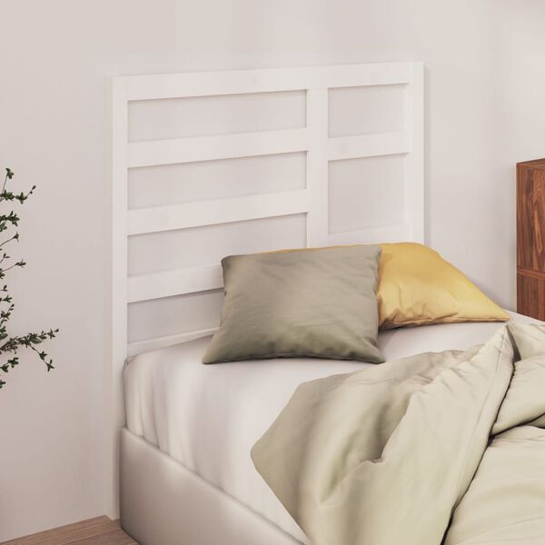 vidaXL T&ecirc;te de lit Blanc 106x4x104 cm Bois massif de pin
