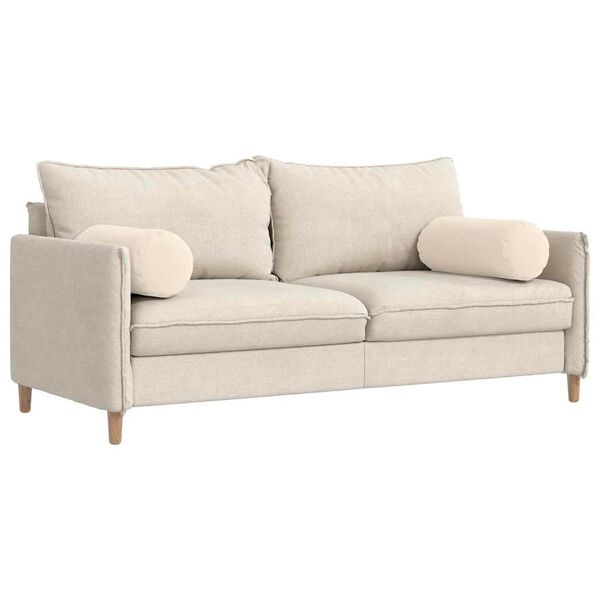 vidaXL Coussins d'accent 2 pcs Beige &Oslash; 25 x 70 cm Tissu en microfibre